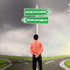 image of a man at a crossroad